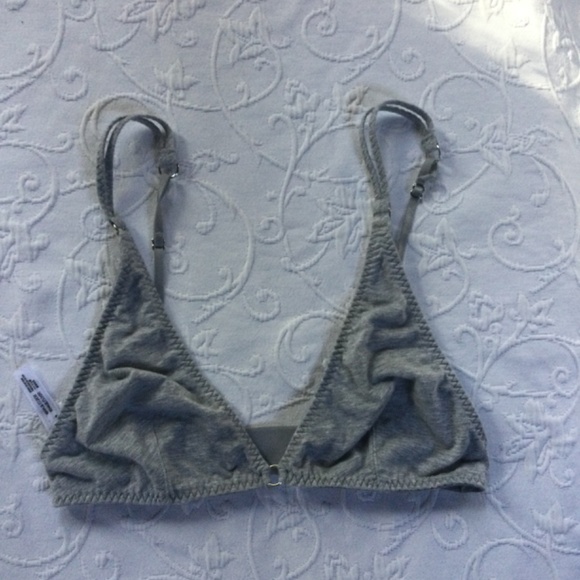 Free People Triangle Cup Minimal Coverage Wireless Bra M Heather Gray Stretch - Picture 2 of 10